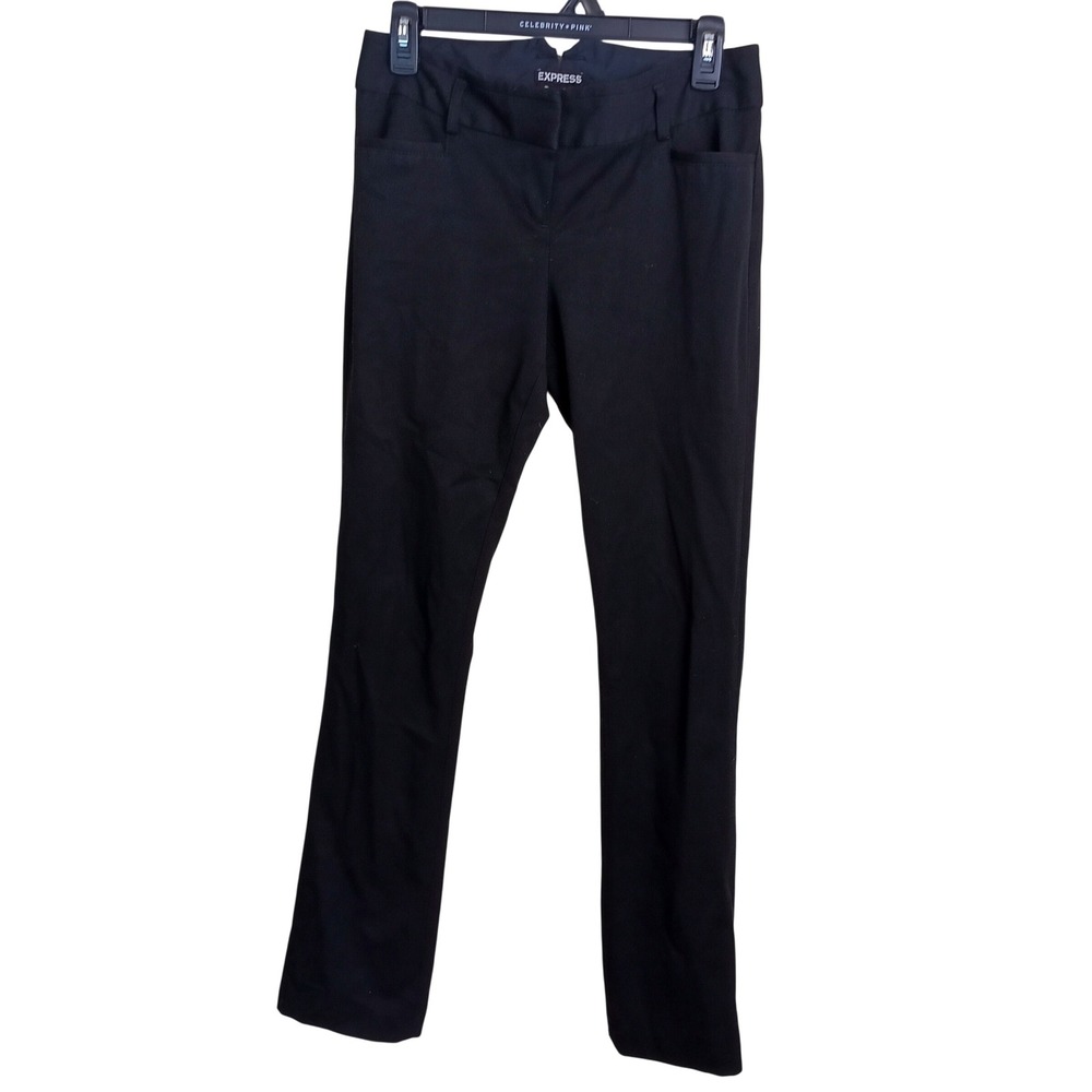 Express Columnist Dress Pants Womens 0R Black Excellent Straight Leg Mid Rise